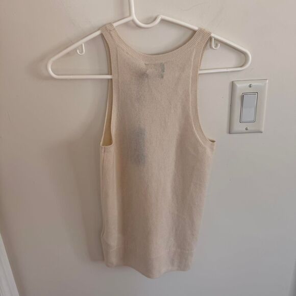 Polo Ralph Lauren Washable 100% Cashmere Tank Top Cream Small Chic Parisian - Picture 5 of 5